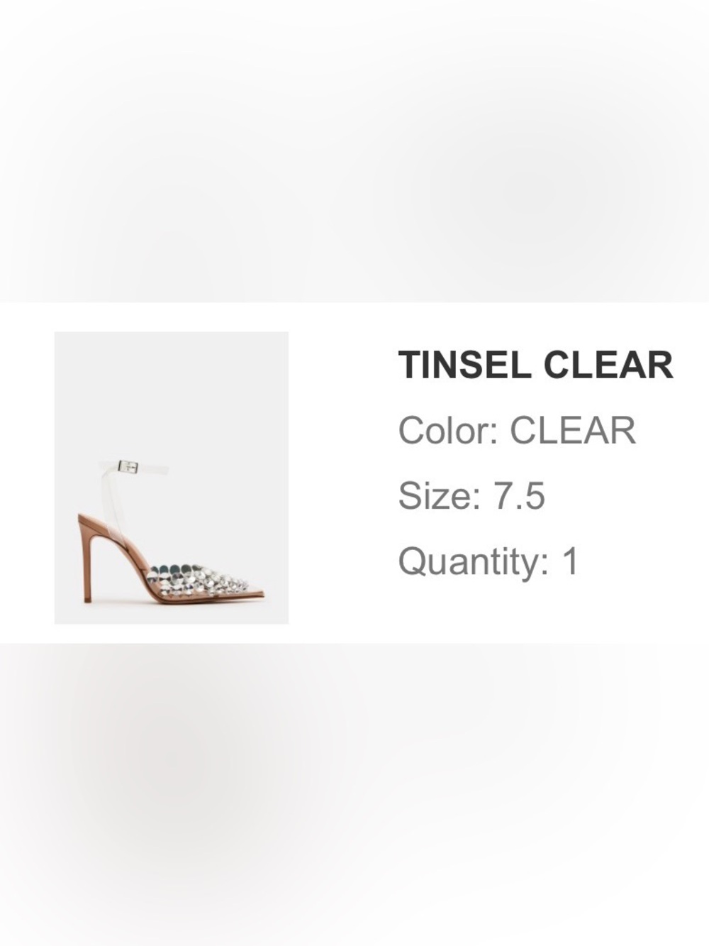 Steve Madden Clear Tinsel Embellished High Heel Sandal
